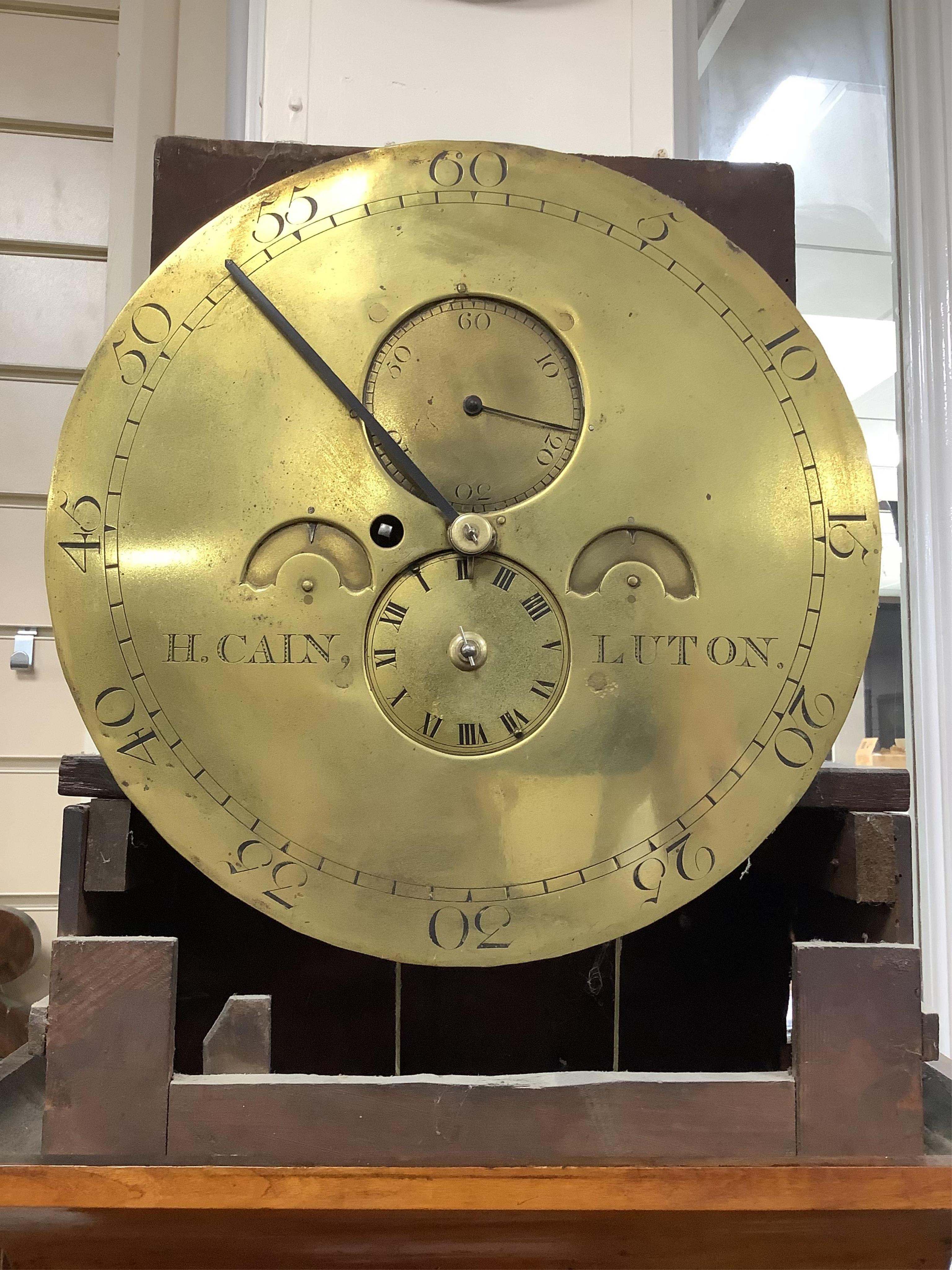 An 18th century provincial fruitwood and walnut longcase regulator, height 215cm. Condition - fair